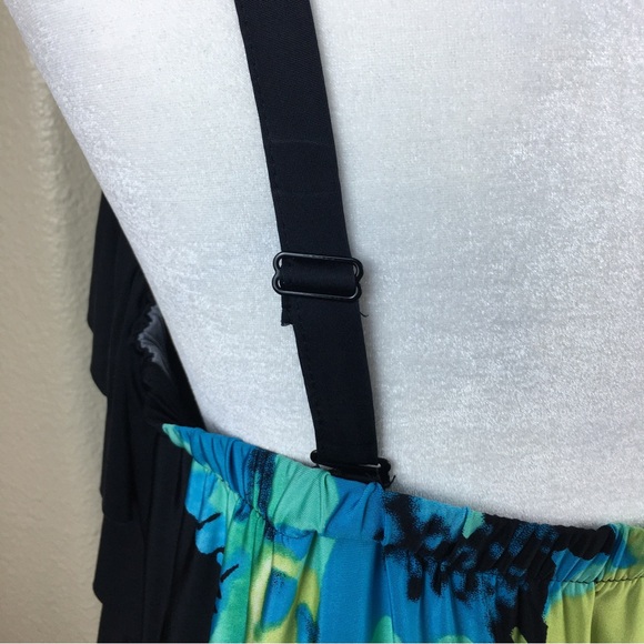 Style & Co Woman Sleeveless Ruffle Turquoise Floral Maxi Dress Size 2X - Picture 5 of 11